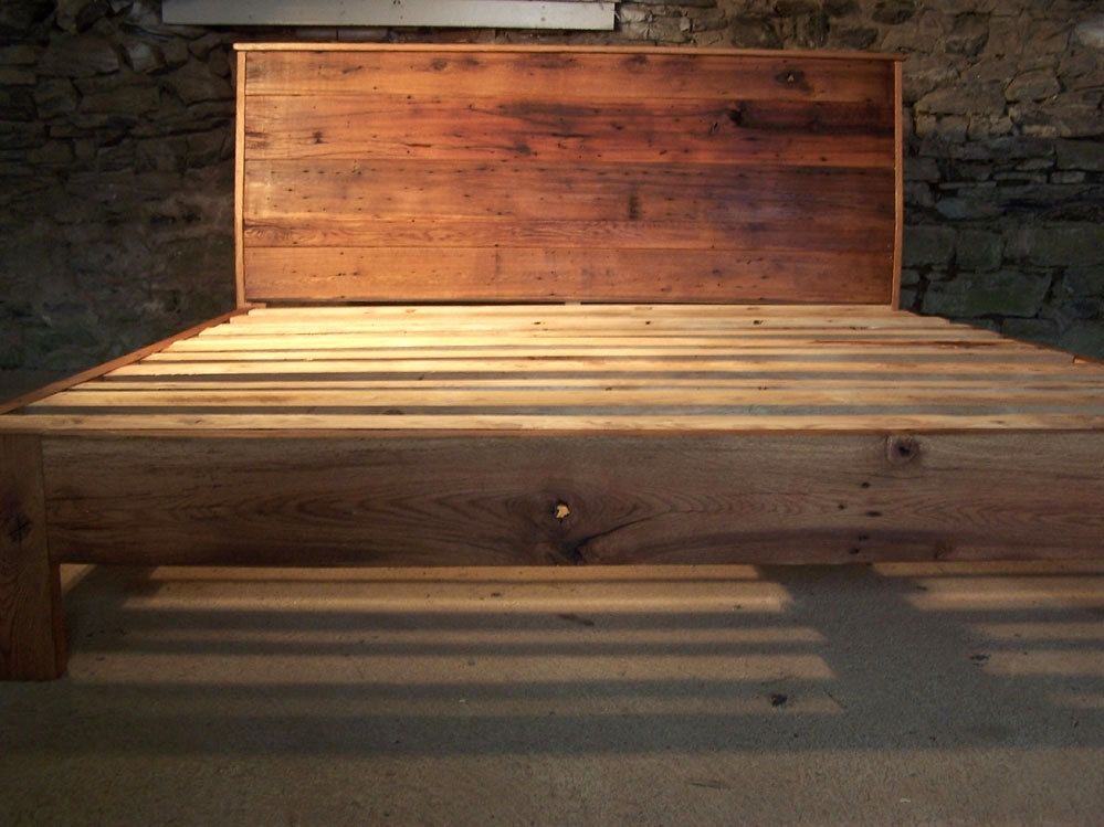 Buy Custom Modern Reclaimed Wood Bed, made to order from The Strong