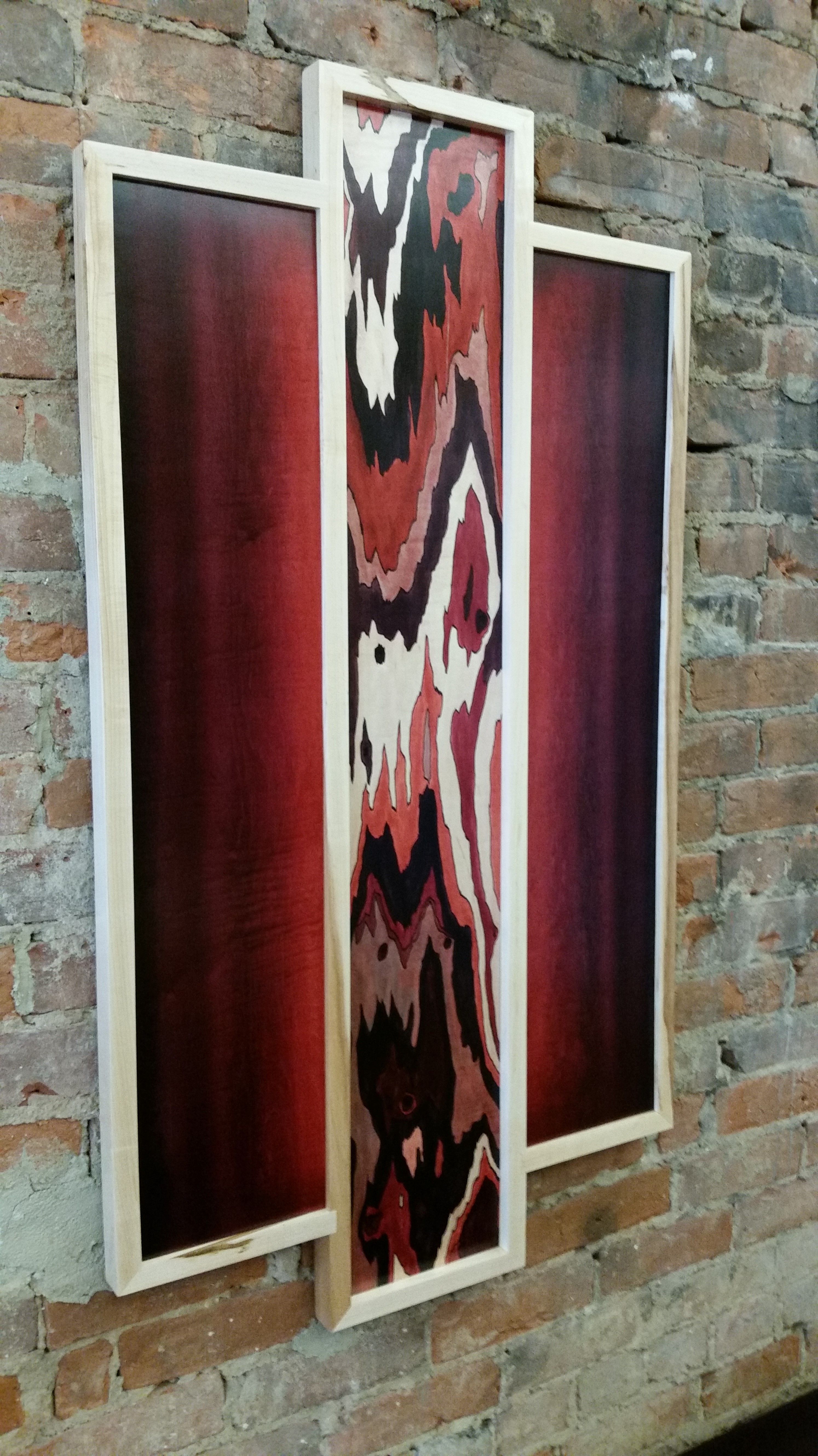 Custom Wood Dye On Wood Panel Painting by Exquisite Woodworking