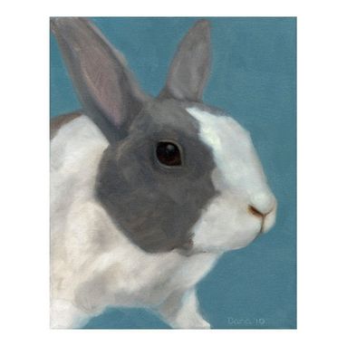 Custom Made Original Oil Rabbit Art - Bunny Rabbit Painting - Nursery Room Art - Bunny Art - Original Animal Art