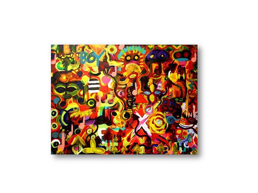 Custom Made Original Modern Abstract Art Painting On Canvas Titled: Get Funky