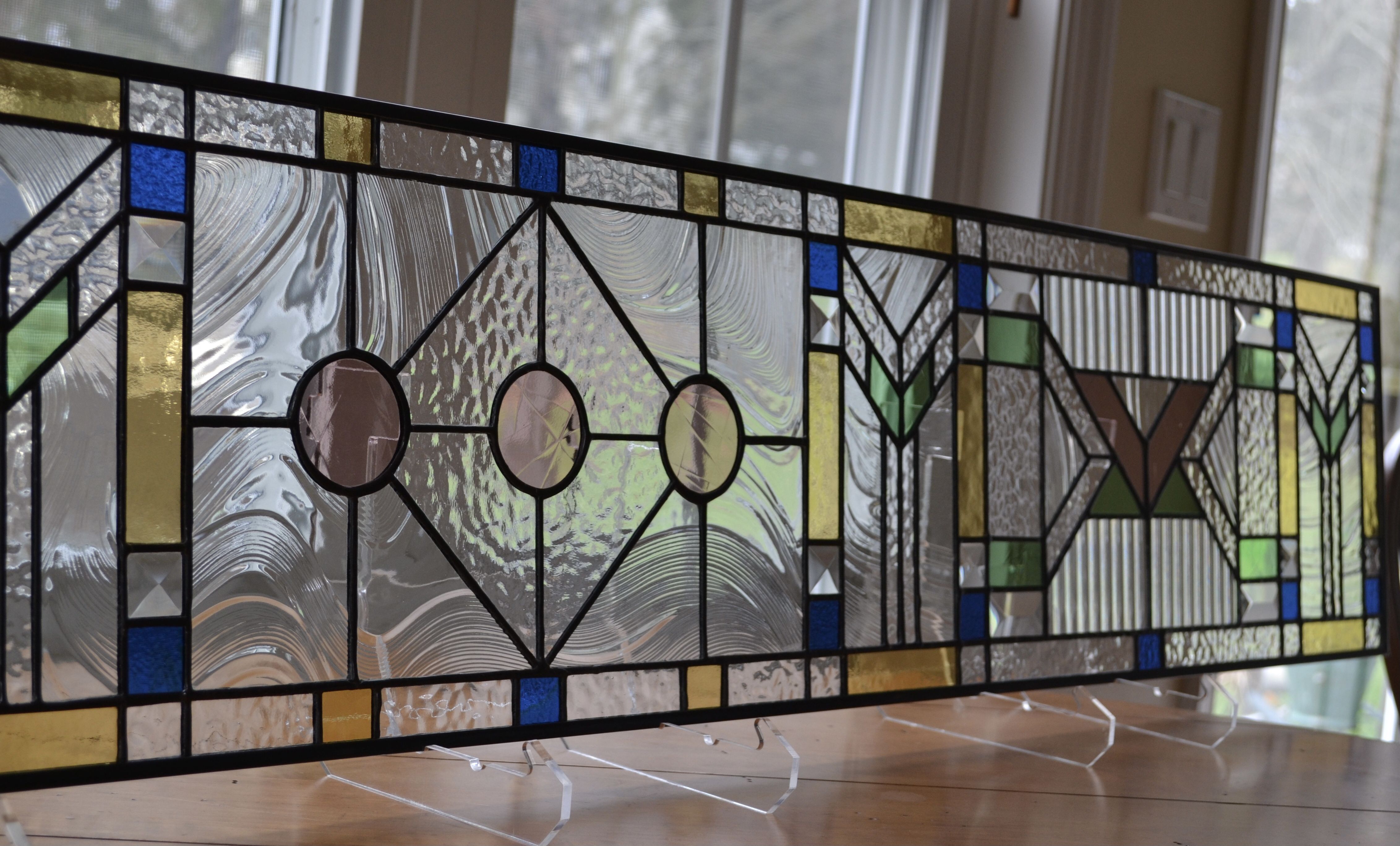 Handmade Frank Lloyd Wright Prairie Style Stained Glass Transom by ...