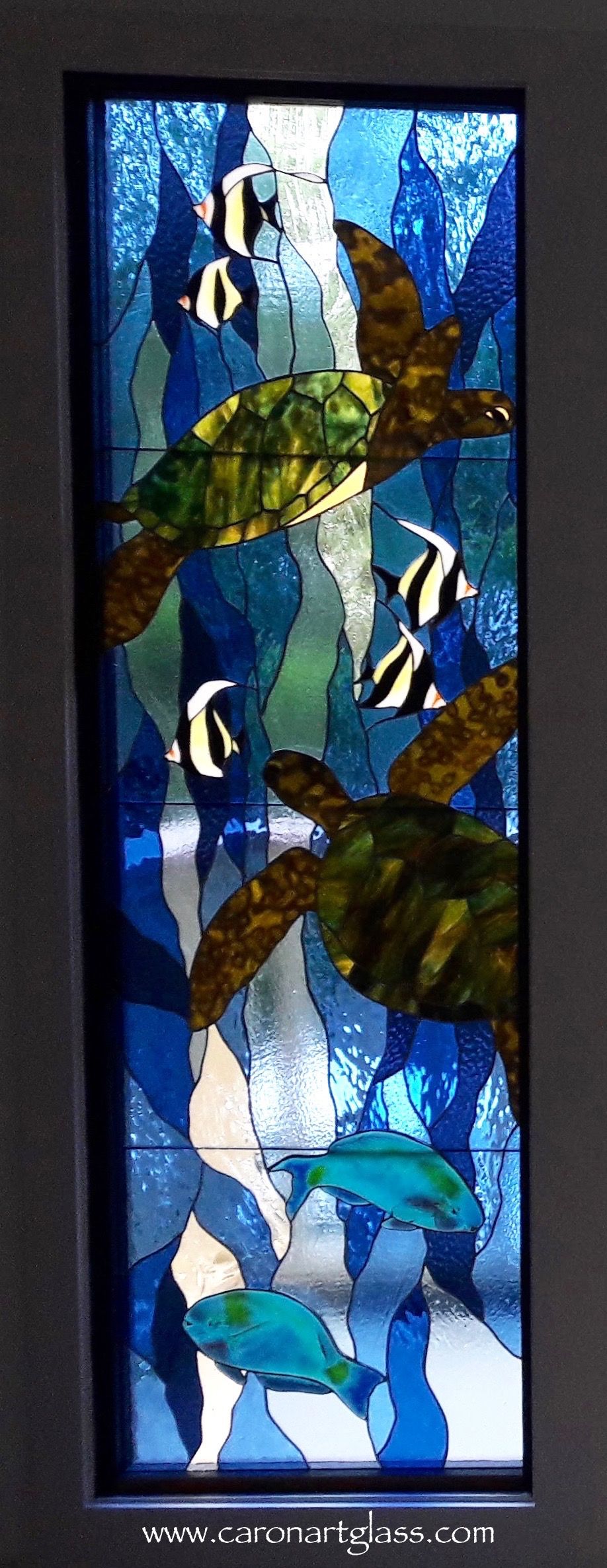 Hand Made Side Light Windows - Honu Serenade by Caron Art Glass ...