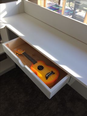 Custom Made Kids Loaded Loft Bed With Desk, Bookcases, Drawer & Corkboard