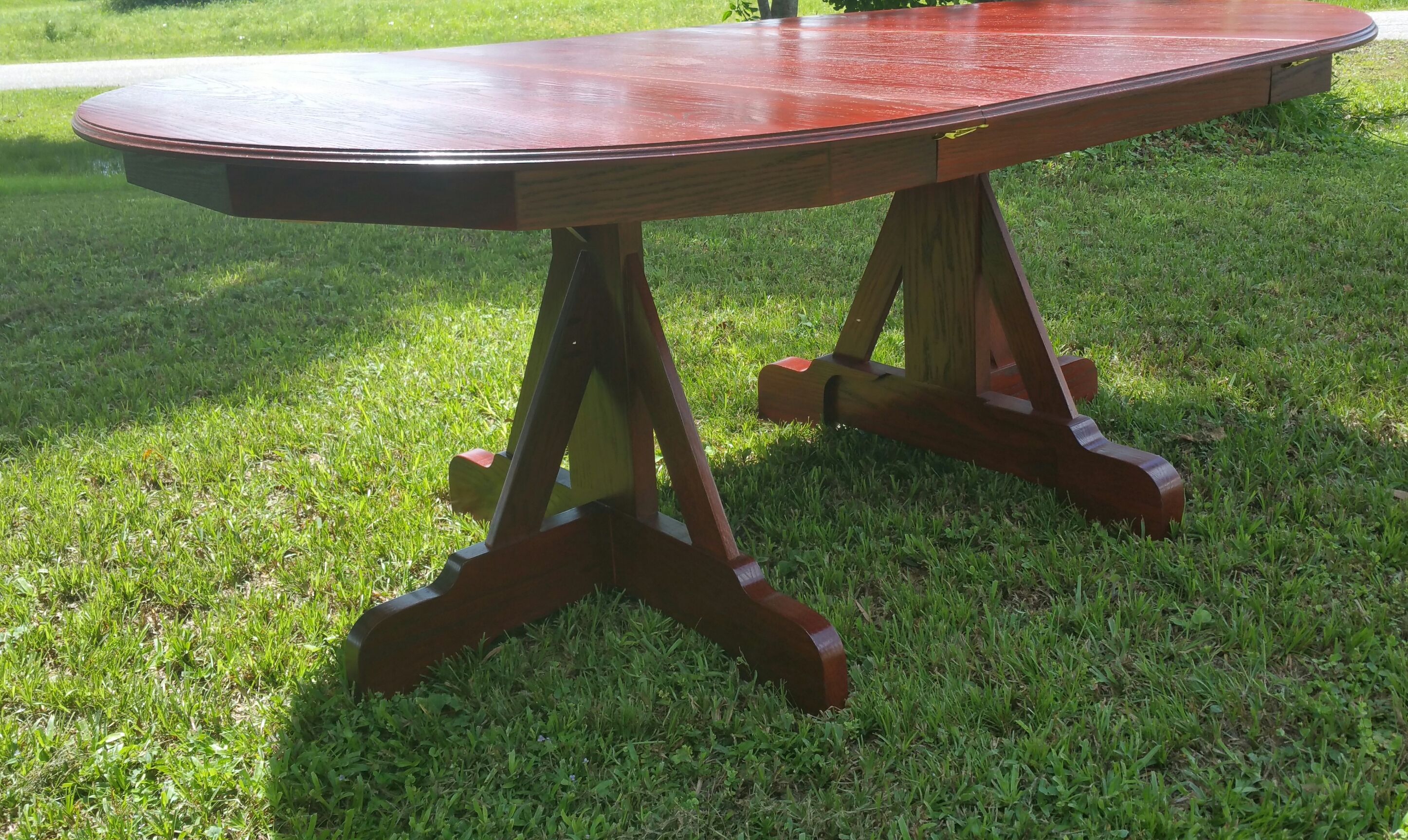 Custom Solid Oak Hardwood Dining Table by Ehandcarved