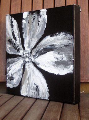 Custom Made Poppy Painting -Original Black And White Abstract