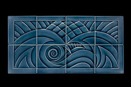 Custom Made Waves, Porcelain, Ceramic Tile Mural