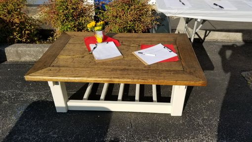 Custom Made Coffee Table With Ladder Style Bottom Shelf