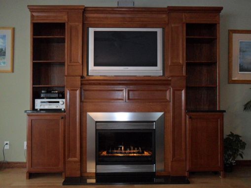 Custom Made Custom Oak Fireplace And Tv Surround