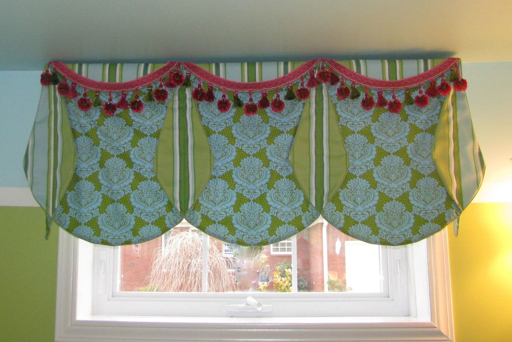Amazing lime green window valance Hand Crafted Valance For Child S Bathroom By The Well Dressed Window Custommade Com