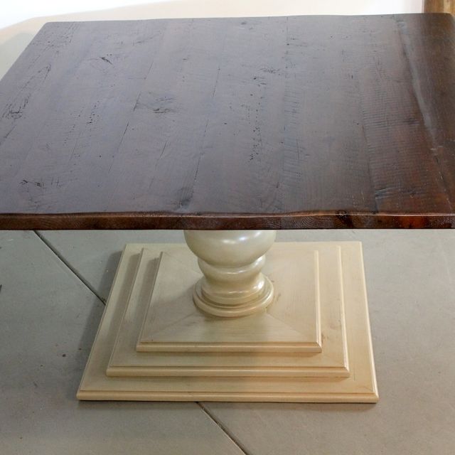 Hand Crafted 60 X Square Dining Room Table With Tiered Tuscany Hand Crafted 60 X Square Dining Room Table With Tiered Tuscany Pedestal Base By Ecustomfinishes Reclaimed Wood Furniture Custommade Com