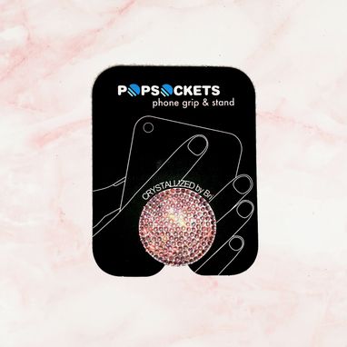 Custom Made Any Color Crystallized Personalized Pop Socket Iphone Grip Bling Genuine European Crystals Bedazzled