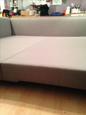 Custom Made King Size Platform Bed With Solid Walnut End Caps / Headboard / Upholstered