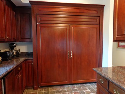 Custom Made Mahogany Refrigerator Wall