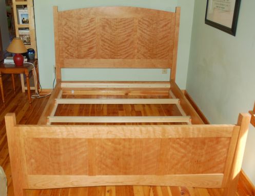Custom Made Curly Cherry Queen Bed, Shaker Style