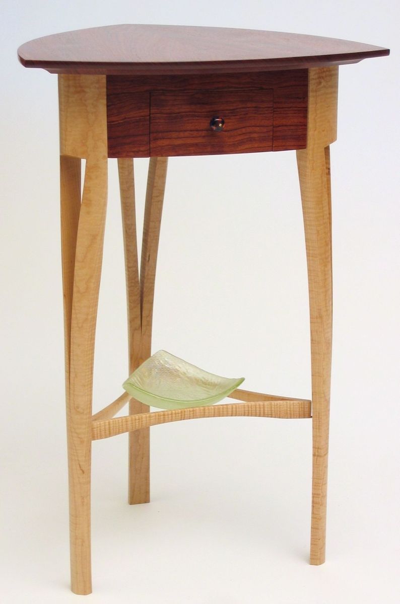 Custom Made Small Table With Drawer by Dogwood Design