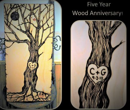 Custom Made Wood Anniversary Gift,5 Year Anniversary,Couples Art,Nature Art,Cabin Decor,Rustic Art,Home Decor