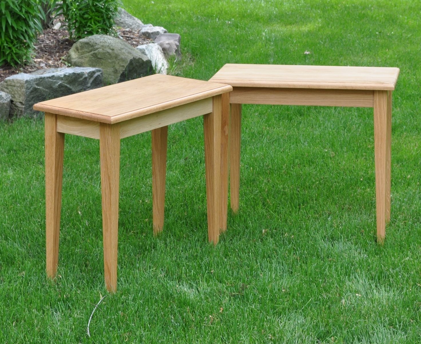 Handmade White Oak Side Tables by Glessboards