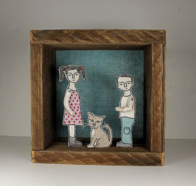 Custom Made Hand Embroidered Portrait Diorama