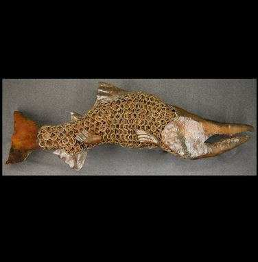 Custom Made Metal Chain Mail Sockeye Wall Sculpture