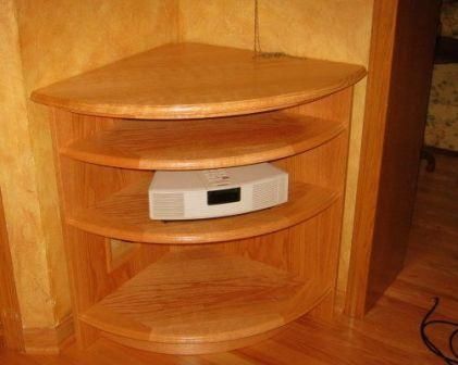 Custom Made Curved Front Corner Tv Stand