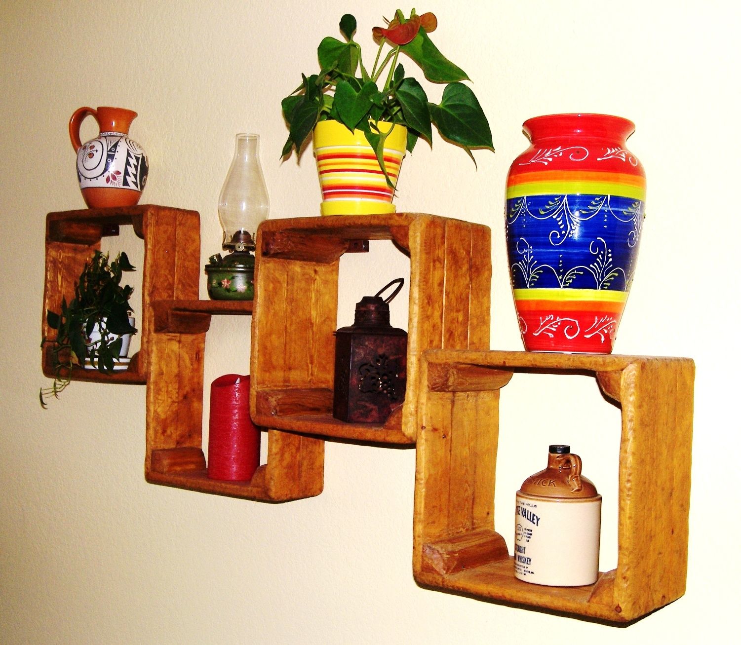 Custom Made Rustic Wall Mounted Wood Display Case By Rustic Furniture