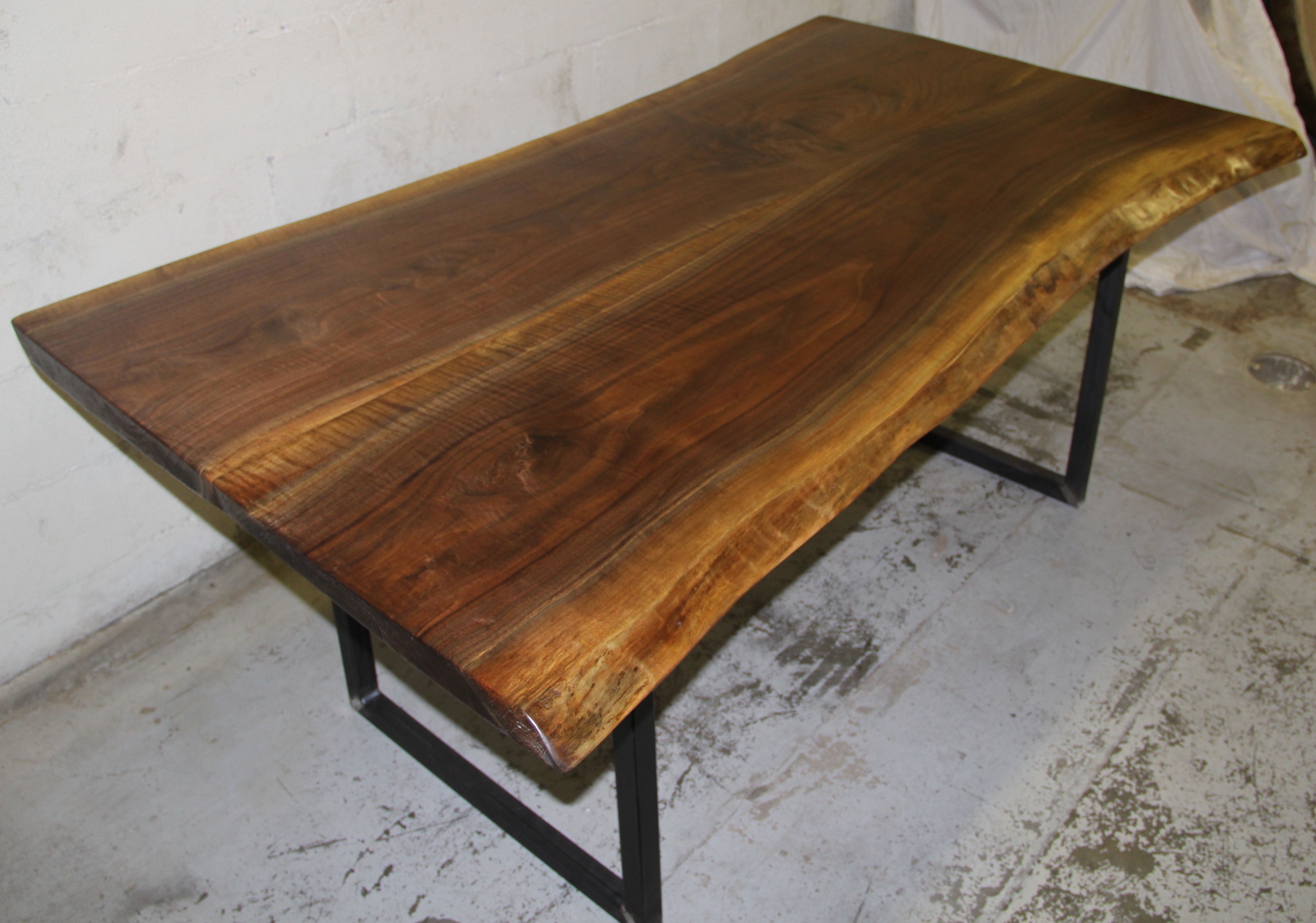 Buy Custom Live Edge Chocolate Black Walnut Slab Tables, made to order
