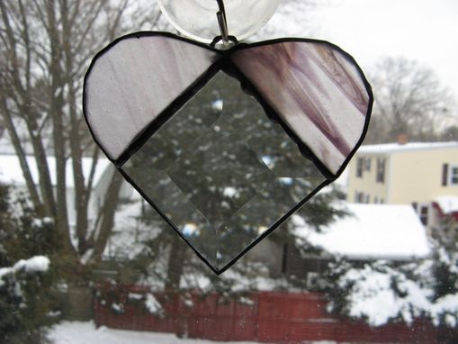Custom Made Custom Heart Beveled Stained Glass Light Catcher