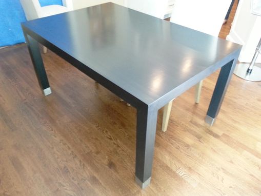 Custom Made Modern Dining Room Table In Ebony Stain