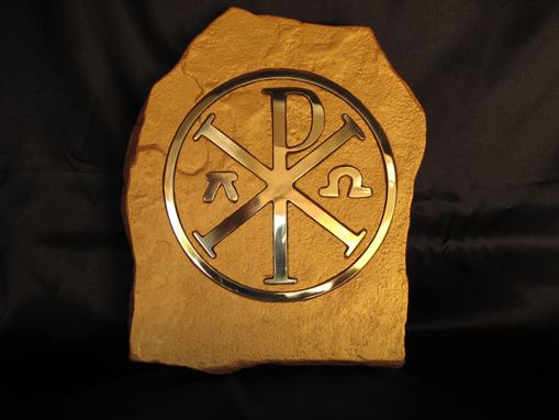 Custom Made Brass Chi - Rho Greek Tablet.