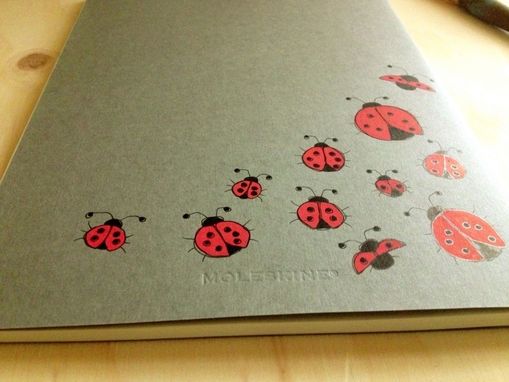 Custom Made Ladybug Hand Illustrated Moleskine Notebook