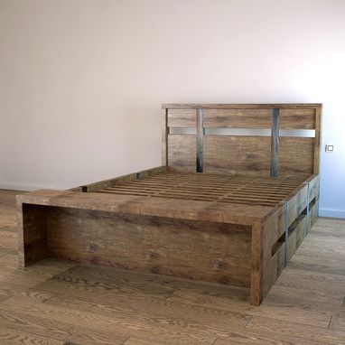 Custom Made Steel Belt Bed With Build-In Bench