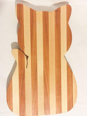 Custom Made Sitting Cat Cherry And Maple Cutting Board