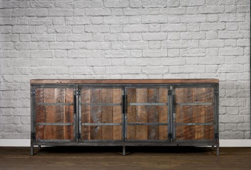 Custom Made Farmhouse Style Credenza, Reclaimed Wood Media Console, Rustic Buffet, Industrial Media Console