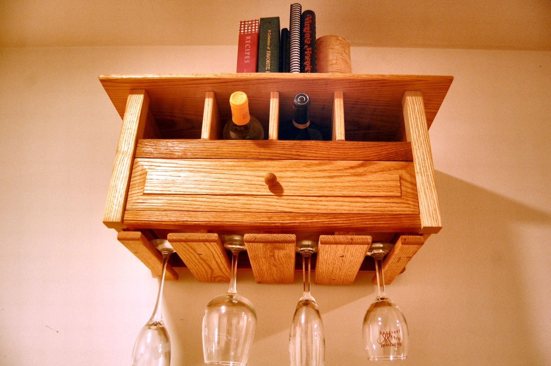 Buy Hand Made Wall Hanging Wine Rack / Bookshelf, made to order from
