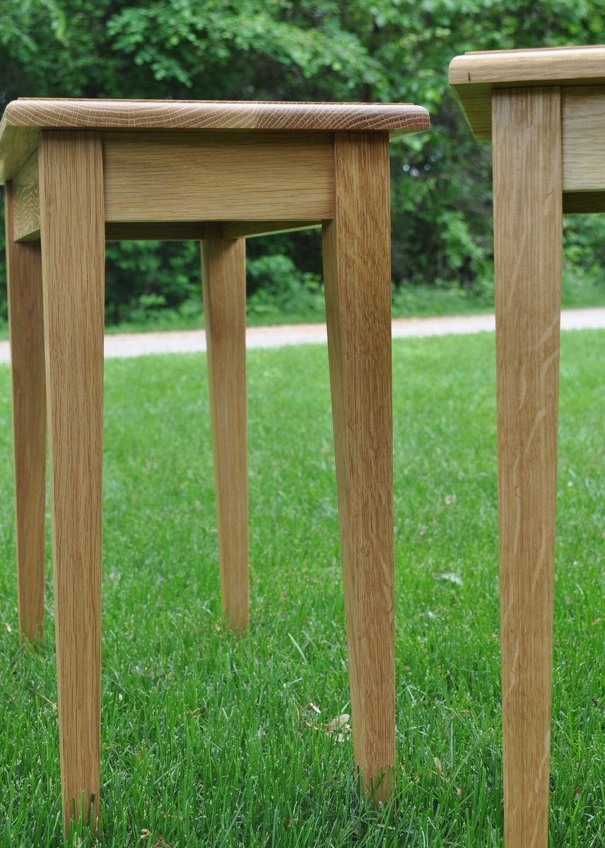 Handmade White Oak Side Tables by Glessboards