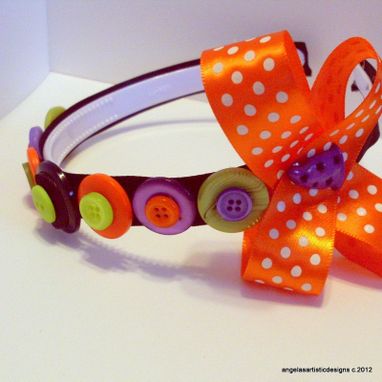 Custom Made Button Headband, Flower Girl