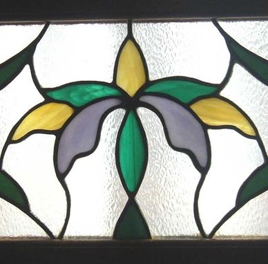 Custom Made Art Deco Long Stained Glass Window
