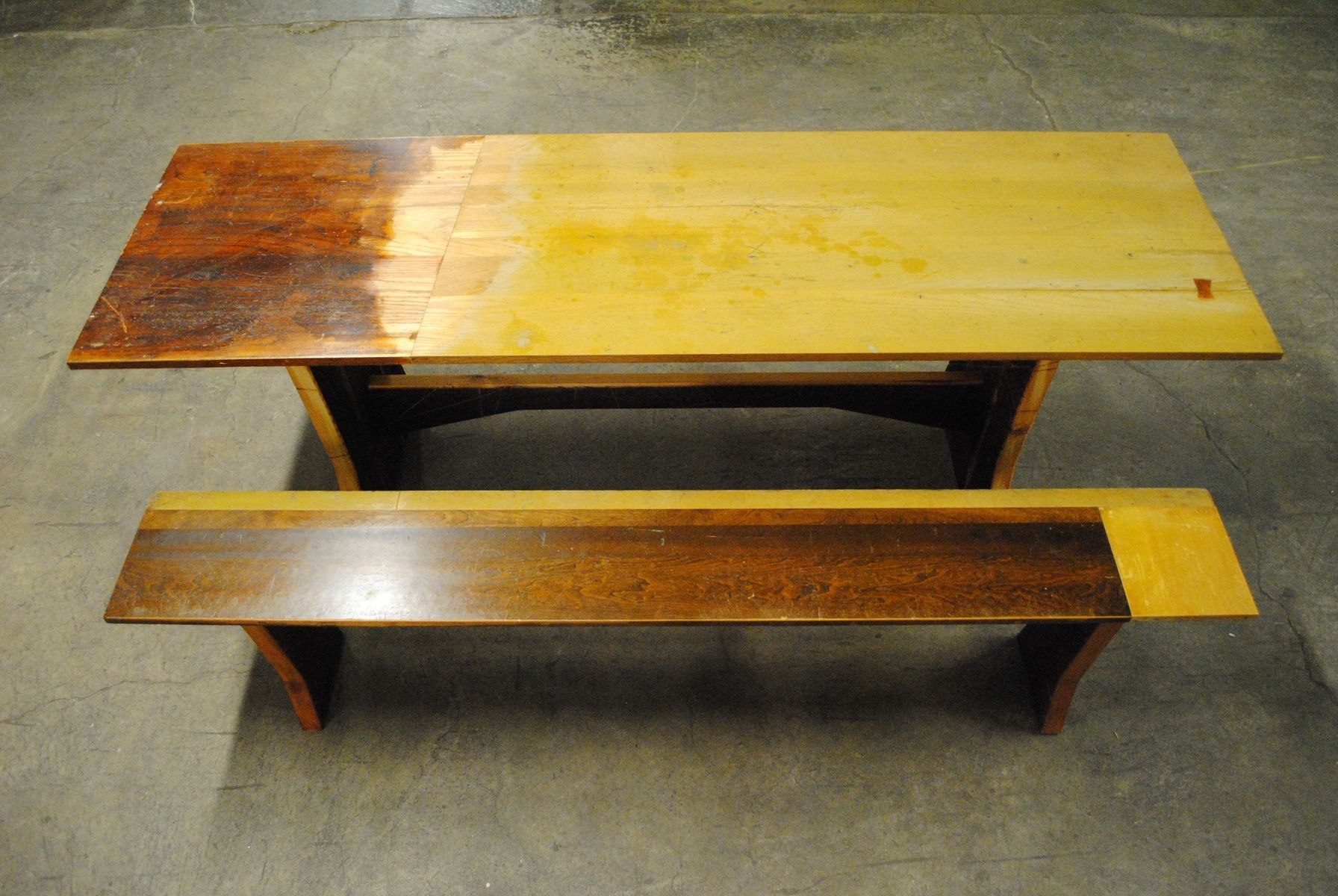 Custom Made Cps Solid Oak Dining Table And Bench by Dilettante Studios