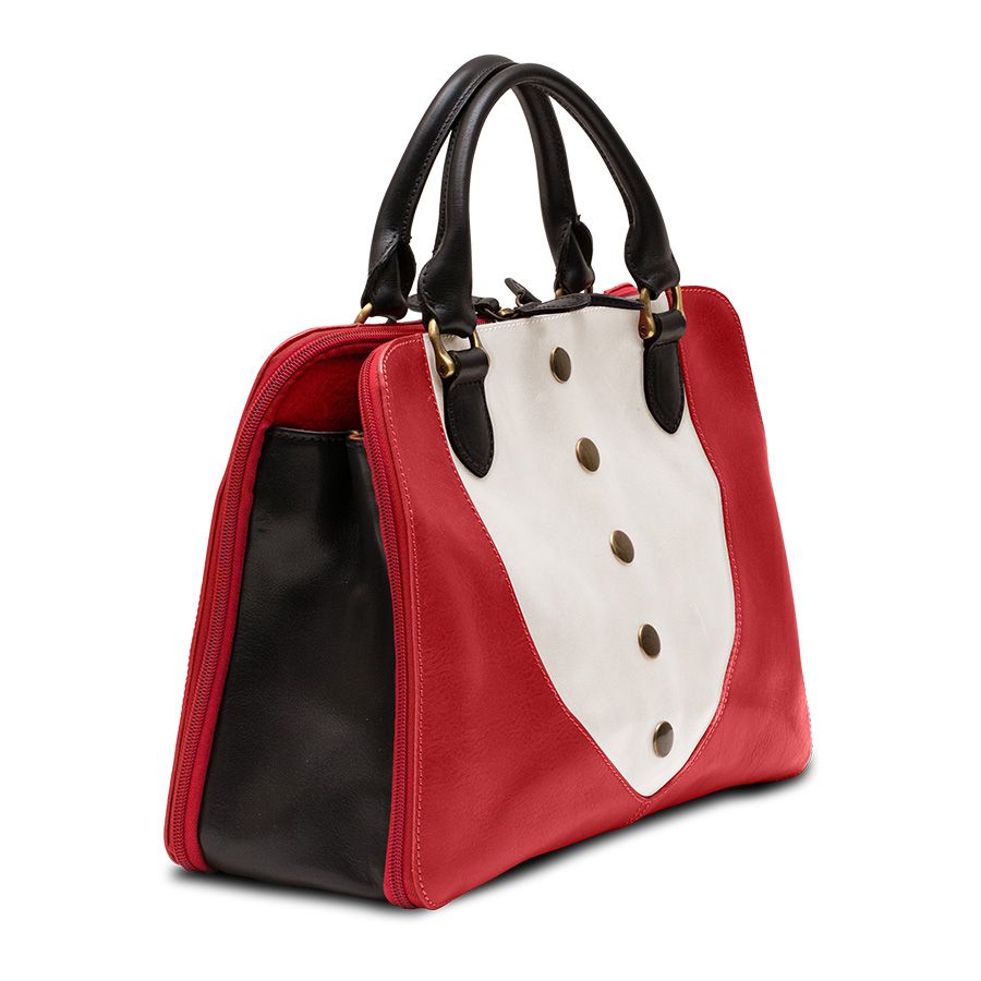 Handmade Stylish Italian Leather Handbag, Roomy And Colorful. Original