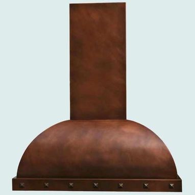 Custom Made Copper Range Hood With Decorative Clavos