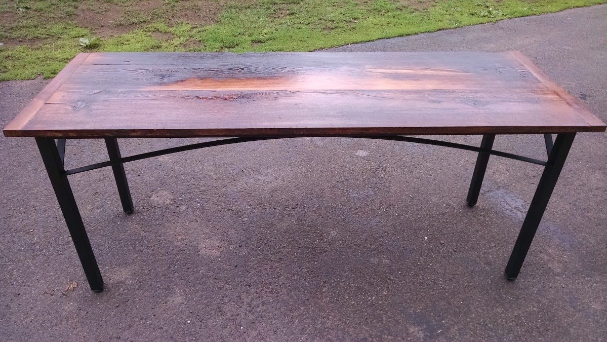 Custom Reclaimed Barn Beam Dining Table by Tim Sway Perspectives