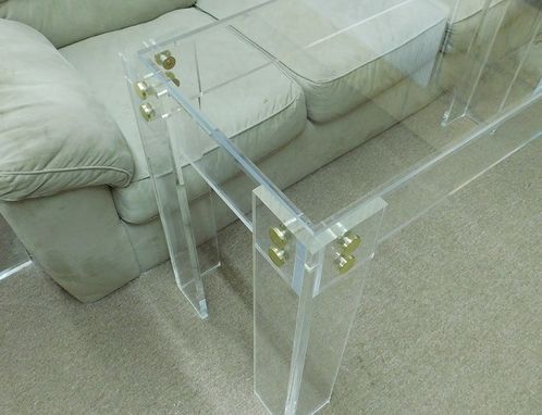 Custom Made Lucite / Acrylic Console Table - Button Line Series - Hand Crafted, Custom Sizing Welcome