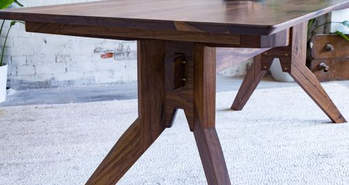 Custom Made The Zoe: Solid Walnut Modern Dining Table