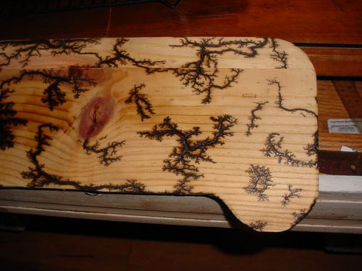 Custom Made Blue Tooth Keyboard Holder Stand Carved With Fire On Wood Design!
