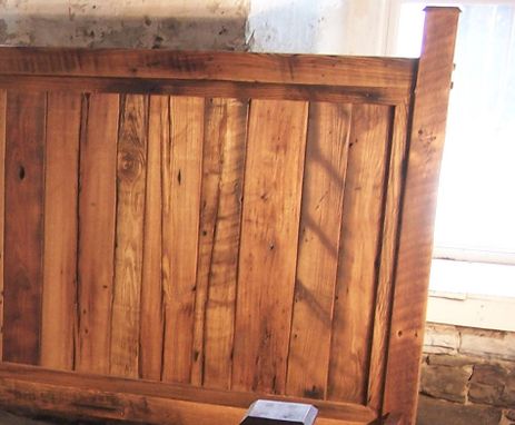 Custom Made Cabin Style Reclaimed Wormy Chestnut Bed Frame