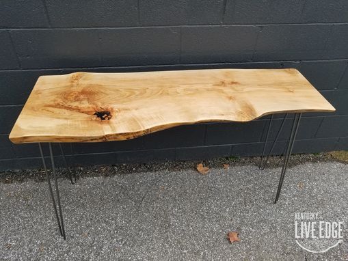 Custom Made Live Edge Sofa Table- Console Table- Foyer Table- Natural Wood- Mid Century- Light Wood