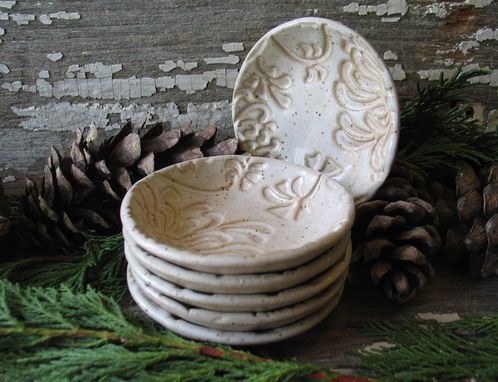 Custom Made Pottery Prep Bowl - Vanilla Bean - Tea Bag Holder- Wedding Favor - Candle Holder - Ring Dish