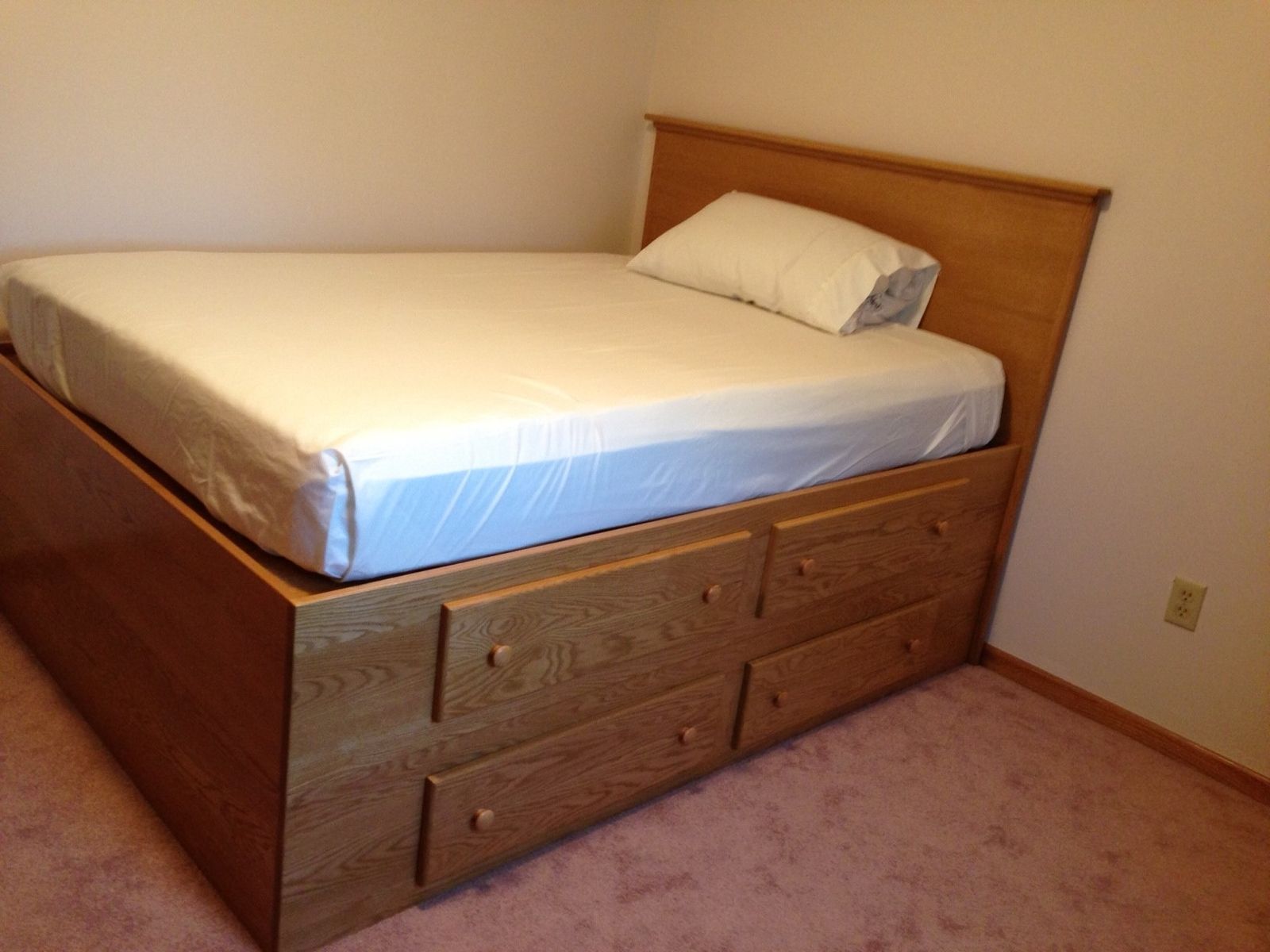 Solid Oak 2 Tier Captains Bed, Solid Wood Captain’s Bed Twin