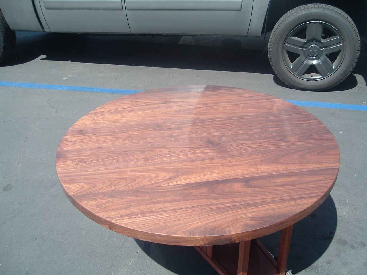 Hand Crafted Rich S 2 Inch Thick Solid, What Is The Diameter Of A 42 Inch Round Table