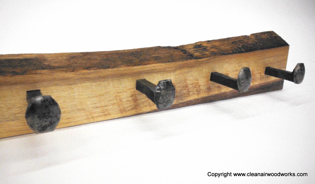 Buy Hand Crafted Live Edge Antique Railroad Spike Coat Rack, made to